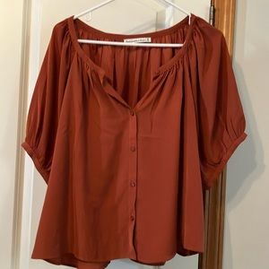 Abercrombie and Fitch Button Through Puff Sleeve Top